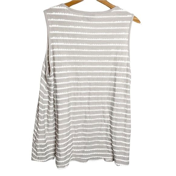 MODCLOTH Womens Striped Tank Top Size 1X Gray Sleeveless - Picture 5 of 5